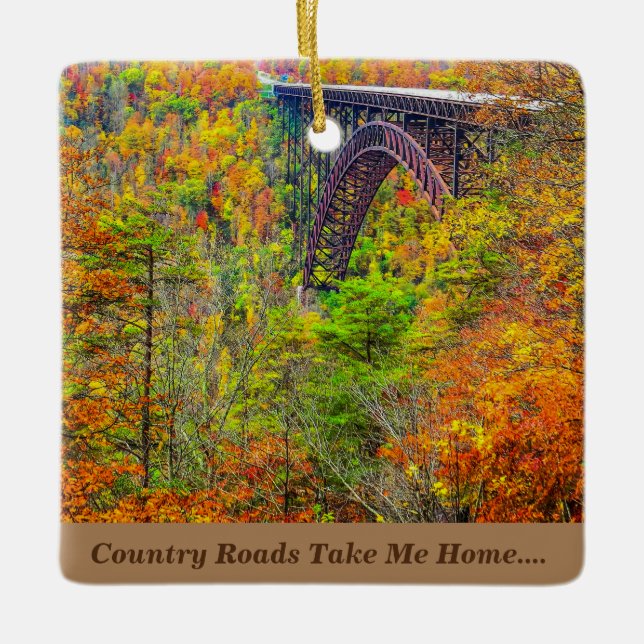 Weihnachtsschmuck West Virginia Country Roads (Vorderseite)