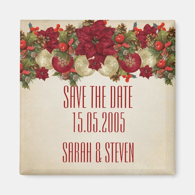 Weihnachtsschmuck Winter Save the Date Magnet (Vorne)