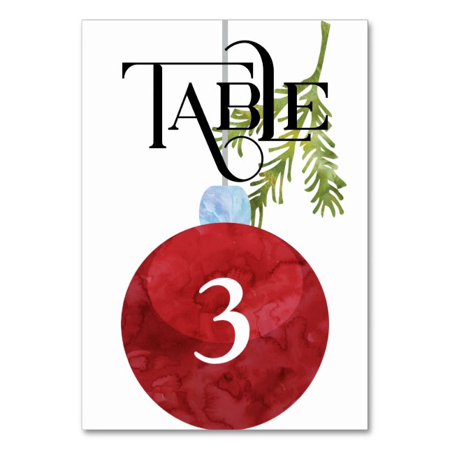 WeihnachtsschmuckHochzeitlicher Empfang Tischnummer (Vorderseite)