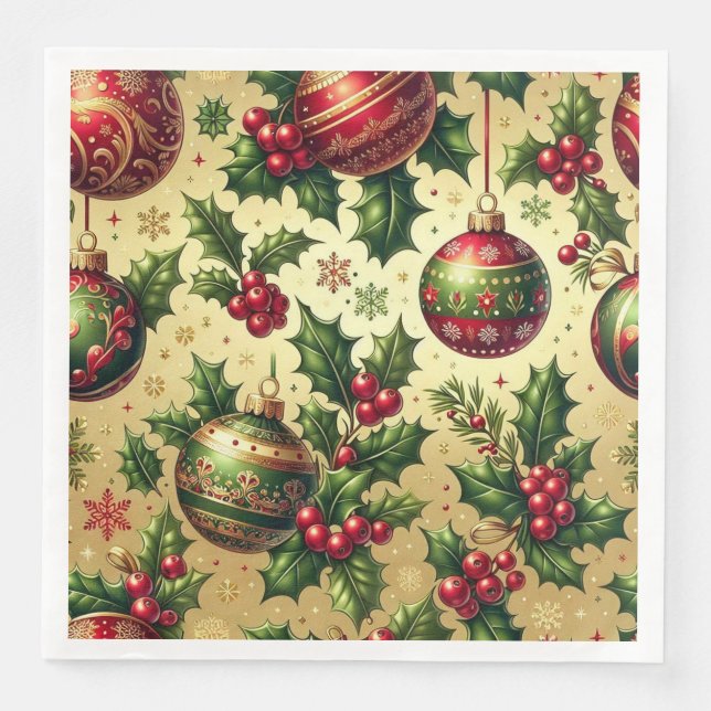Weihnachtsschmuckpapier Napkin Serviette (Vorderseite)