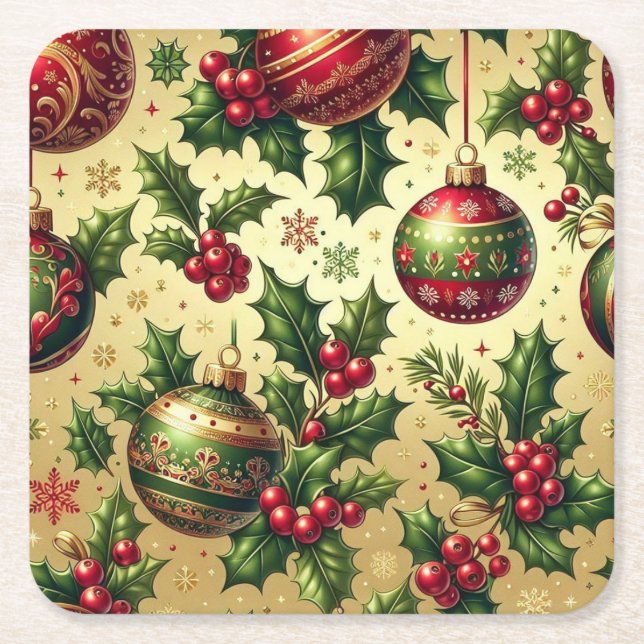 Weihnachtsschmuckpapier-Untersetzer Rechteckiger Pappuntersetzer (Vorderseite)