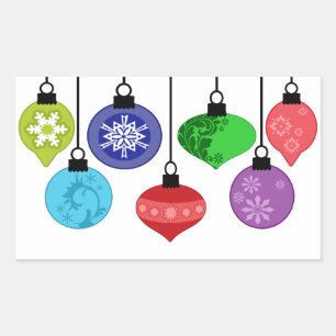 Weihnachtsschmucksticker Rechteckiger Aufkleber