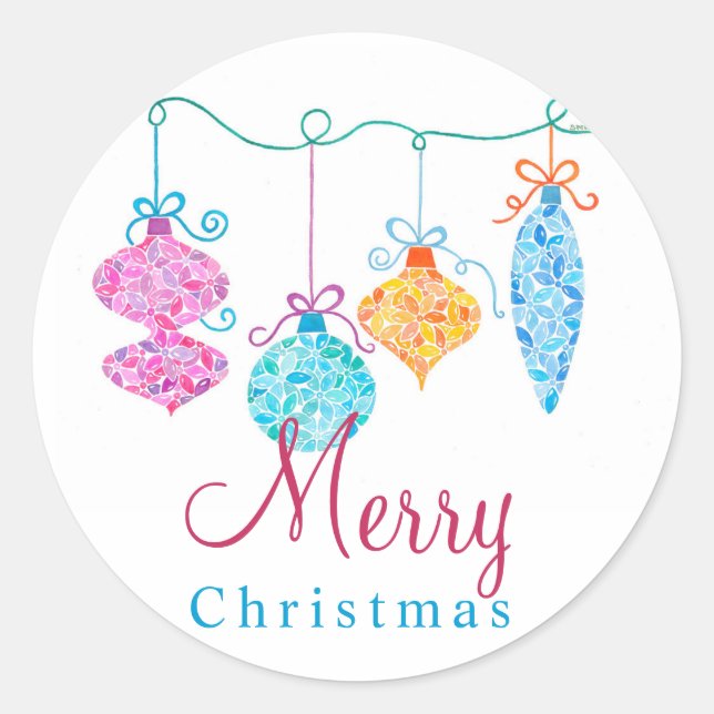 Weihnachtsschmucksticker Runder Aufkleber (Vorderseite)