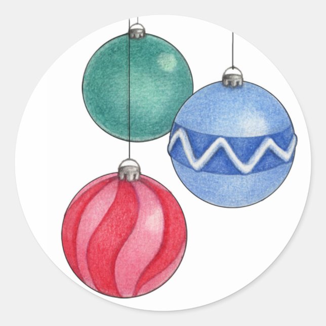 Weihnachtsschmucksticker Runder Aufkleber (Vorderseite)
