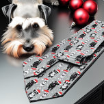 Weihnachtsschnauzer in Weihnachtsmannmützen Krawatte<br><div class="desc">Spaß Krawatte für den Schnauzer Vater. Miniatur- oder Standardschnauzer in Schwarz und Silber,  Schwarz und Salz und Pfeffer mit Weihnachtsmannmützen und Geweih.</div>