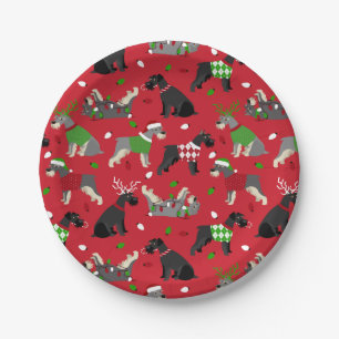 Weihnachtsschnauzer-Papierplatte Pappteller