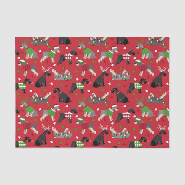 Weihnachtsschnauzer Tissue Paper Seidenpapier (Vorderseite)