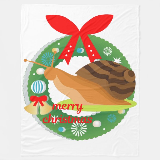 Weihnachtsschnecke Fleecedecke (Vorderseite)