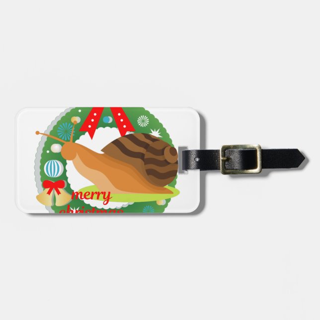 Weihnachtsschnecke Gepäckanhänger (Vorderseite horizontal)