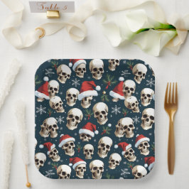 Weihnachtsschnecken in Weihnachtsmannmützen Pappteller