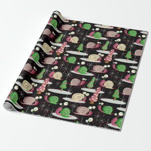 Weihnachtsschnecken - MidCentury Retro — Geschenkpapier