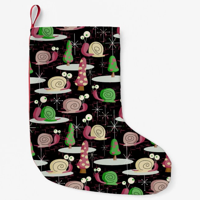 Weihnachtsschnecken - MidCentury Retro — Kleiner Weihnachtsstrumpf (Vorderseite)