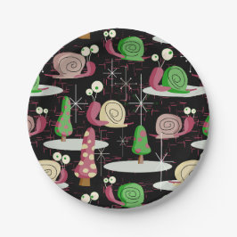 WeihnachtsSchnecken - MidCentury Retro — Pappteller