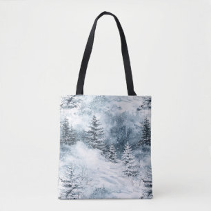 Weihnachtsschnee Blau Weiße Weihnacht Tannen Tasche