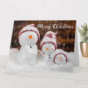 Weihnachtsschnee Familie Karte