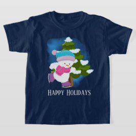 Weihnachtsschnee-Kind Feiertag T-Shirt