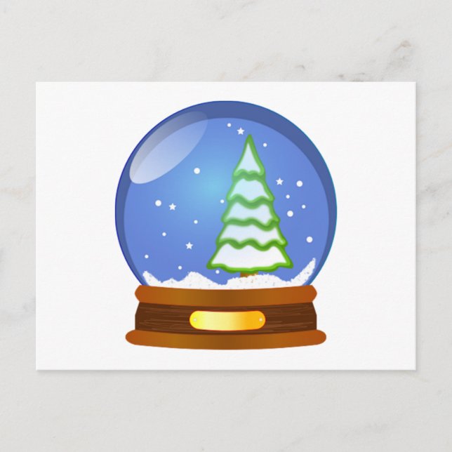 Weihnachtsschnee-Kugel Feiertagspostkarte (Vorderseite)
