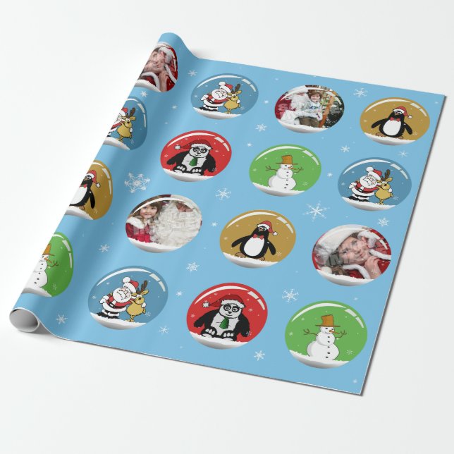 Weihnachtsschnee-Kugel-kundenspezifische Geschenkpapier (Ungerollt)
