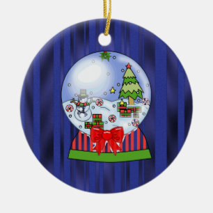 Weihnachtsschnee-Kugel ornamenr Keramikornament