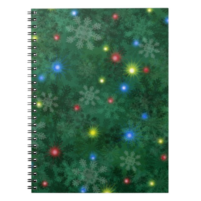 Weihnachtsschnee-Lichter Notizblock (Vorderseite)