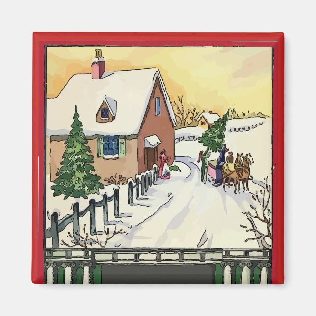 Weihnachtsschnee Magnet (Vorne)