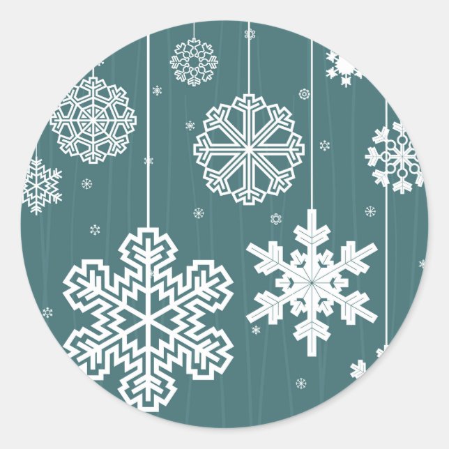 Weihnachtsschnee Runder Aufkleber (Vorderseite)