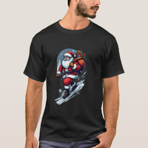 Weihnachtsschnee Ski Santa Snowboarden Snowboarden T-Shirt
