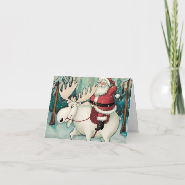 Weihnachtsschnee und der weiße Elchswald Karte (Vorderseite)