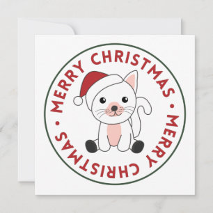 Weihnachtsschnee Wintertiere Katzen Einladung