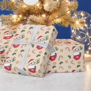 Weihnachtsschnee Wintertiere Katzen Geschenkpapier