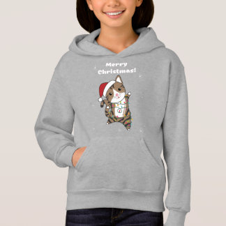 Weihnachtsschnee Wintertiere Katzen Hoodie