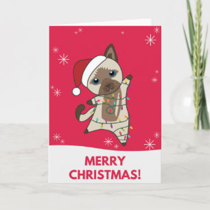 Weihnachtsschnee Wintertiere Katzen Karte