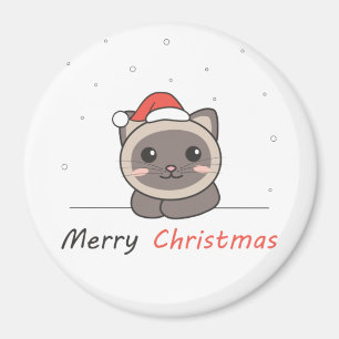 Weihnachtsschnee Wintertiere Katzen Magnet