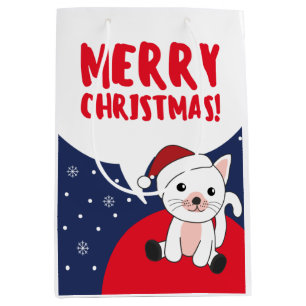 Weihnachtsschnee Wintertiere Katzen Mittleres Gesc Mittlere Geschenktüte
