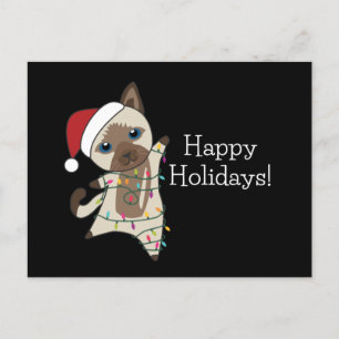 Weihnachtsschnee Wintertiere Katzen Postkarte