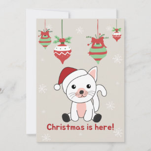 Weihnachtsschnee Wintertiere Katzen Urlaubswagen Feiertagskarte