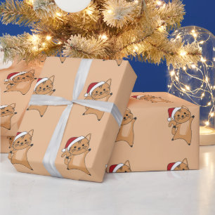 Weihnachtsschnee Wintertiere Katzen Wrapping Pa Geschenkpapier