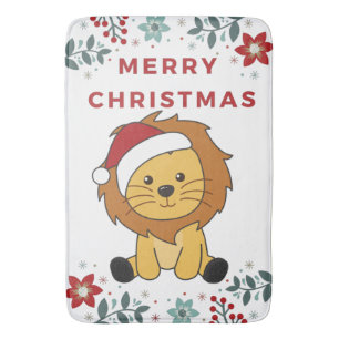 Weihnachtsschnee Wintertiere Löwen Bath Mat Badematte
