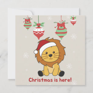 Weihnachtsschnee Wintertiere Löwen Einladung