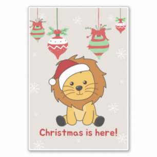 Weihnachtsschnee Wintertiere Löwen Sticker
