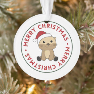 Weihnachtsschnee Wintertiere Otter Ornament