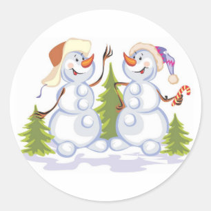Weihnachtsschneeaufkleber Runder Aufkleber