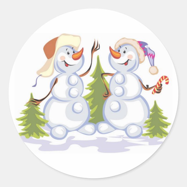 Weihnachtsschneeaufkleber Runder Aufkleber (Vorderseite)