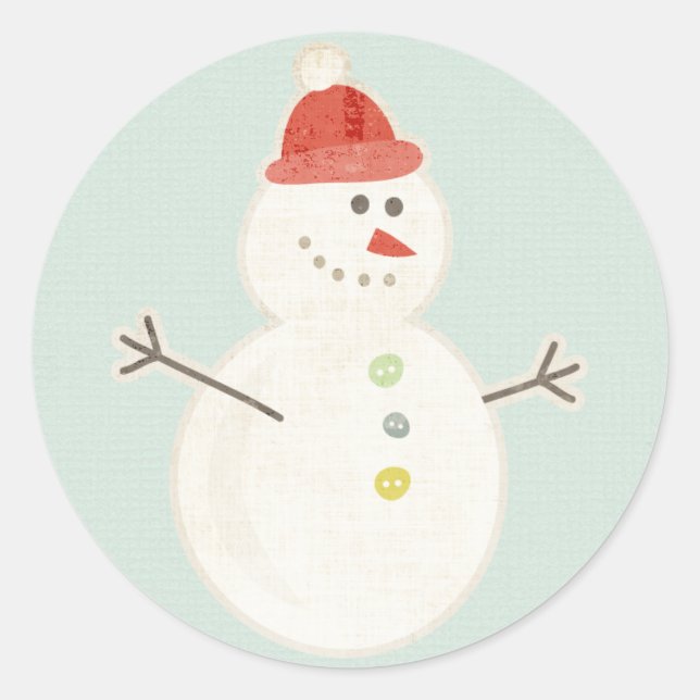 Weihnachtsschneeaufkleber Runder Aufkleber (Vorderseite)