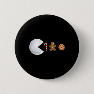 Weihnachtsschneeball isst Candy Cane Gingerbread B Button
