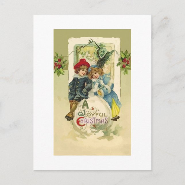 Weihnachtsschneeball Postcard Feiertagspostkarte (Vorderseite)