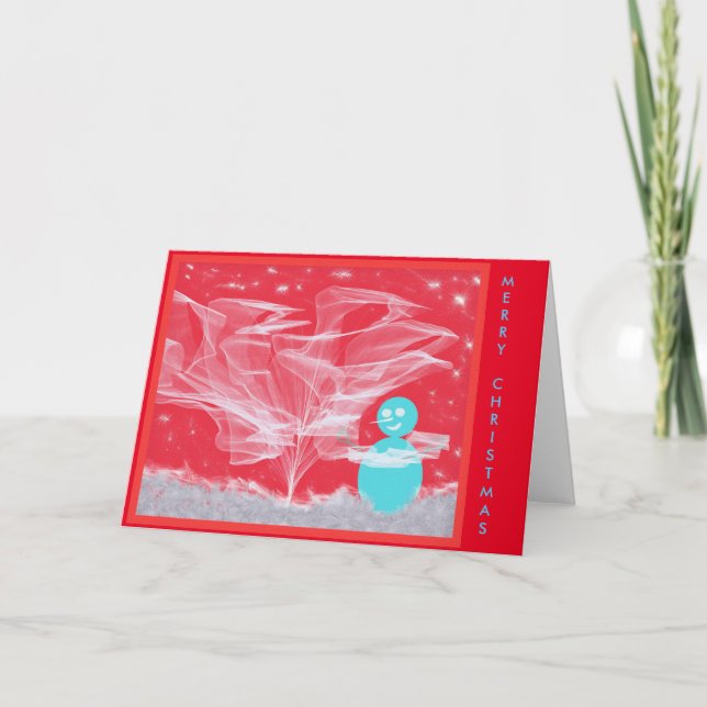 Weihnachtsschneebaum Feiertagskarte (Vorderseite)