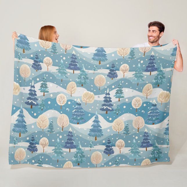 Weihnachtsschneebäume Fleecedecke (Beispiel)