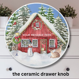 Weihnachtsschneebaume Hirsch Keramikknauf