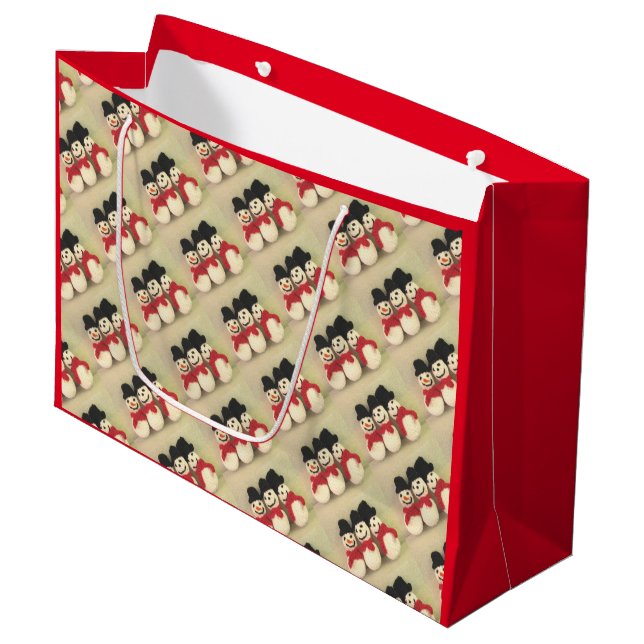 Weihnachtsschneebecher Große Geschenktüte (Vorderseite Schrägansicht)